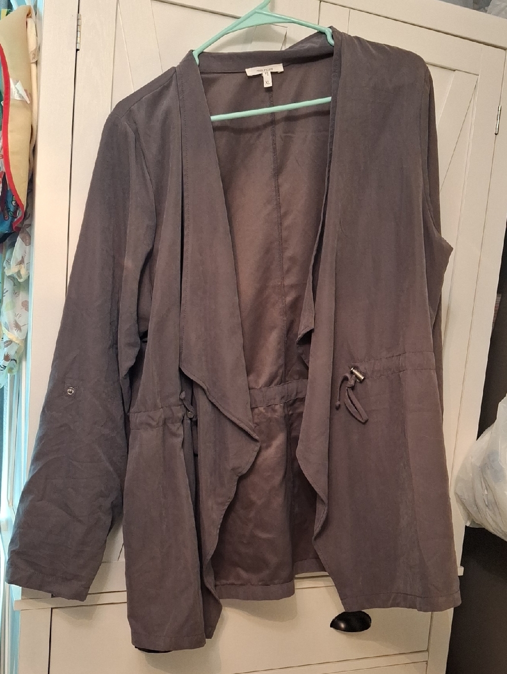 Maurices Open Drape Trench Coat - Gray